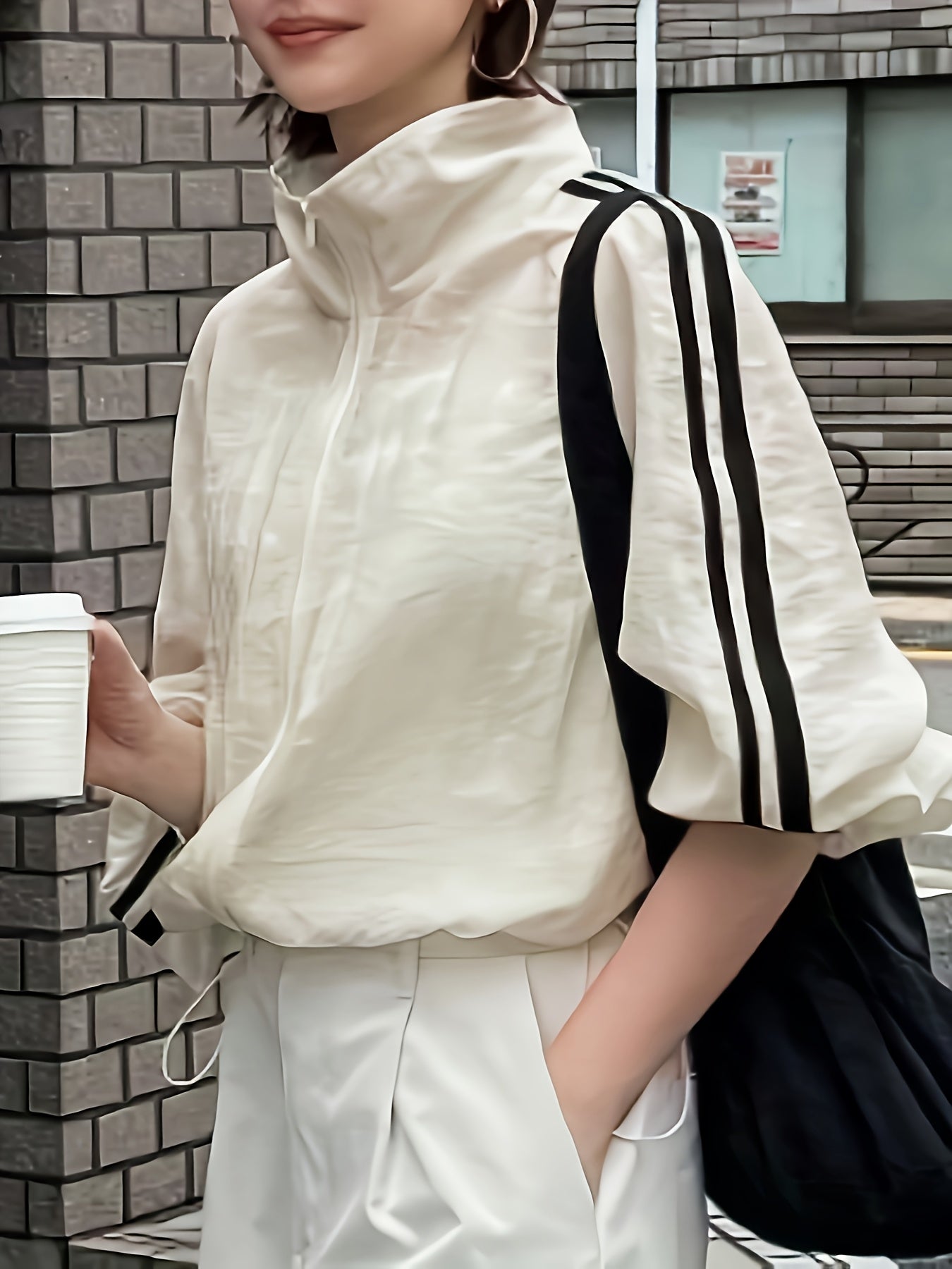 Women'S Casual Stand Collar Zip-Up Sun Protection Shirt - Long Sleeve, Solid Color, Non-Stretch Fabric, Perfect for Spring\u002FSummer Weekend Casual Wear, Sun Protection Top | Zipup Shirt | Nonstretch Fabri