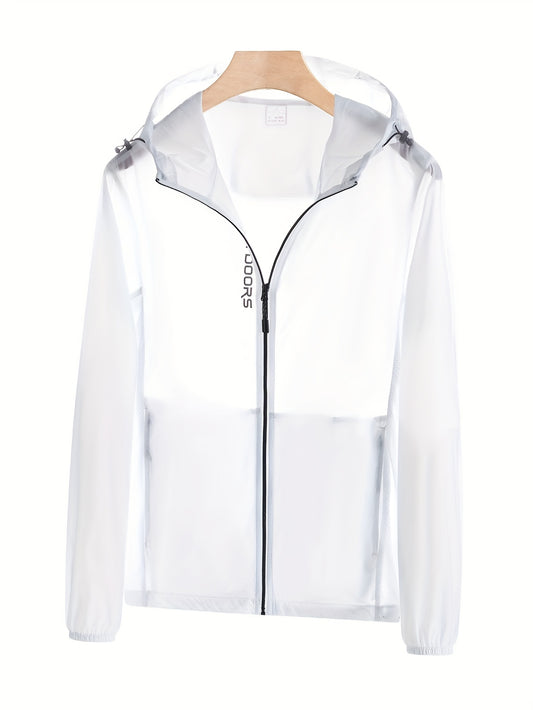 Sun Protective Lightweight Jacket For Women - Breathable Hooded Windbreaker With Adjustable Drawstring & | Quick-Dry Travel Essential For Hiking, Beach, Gym & Activities