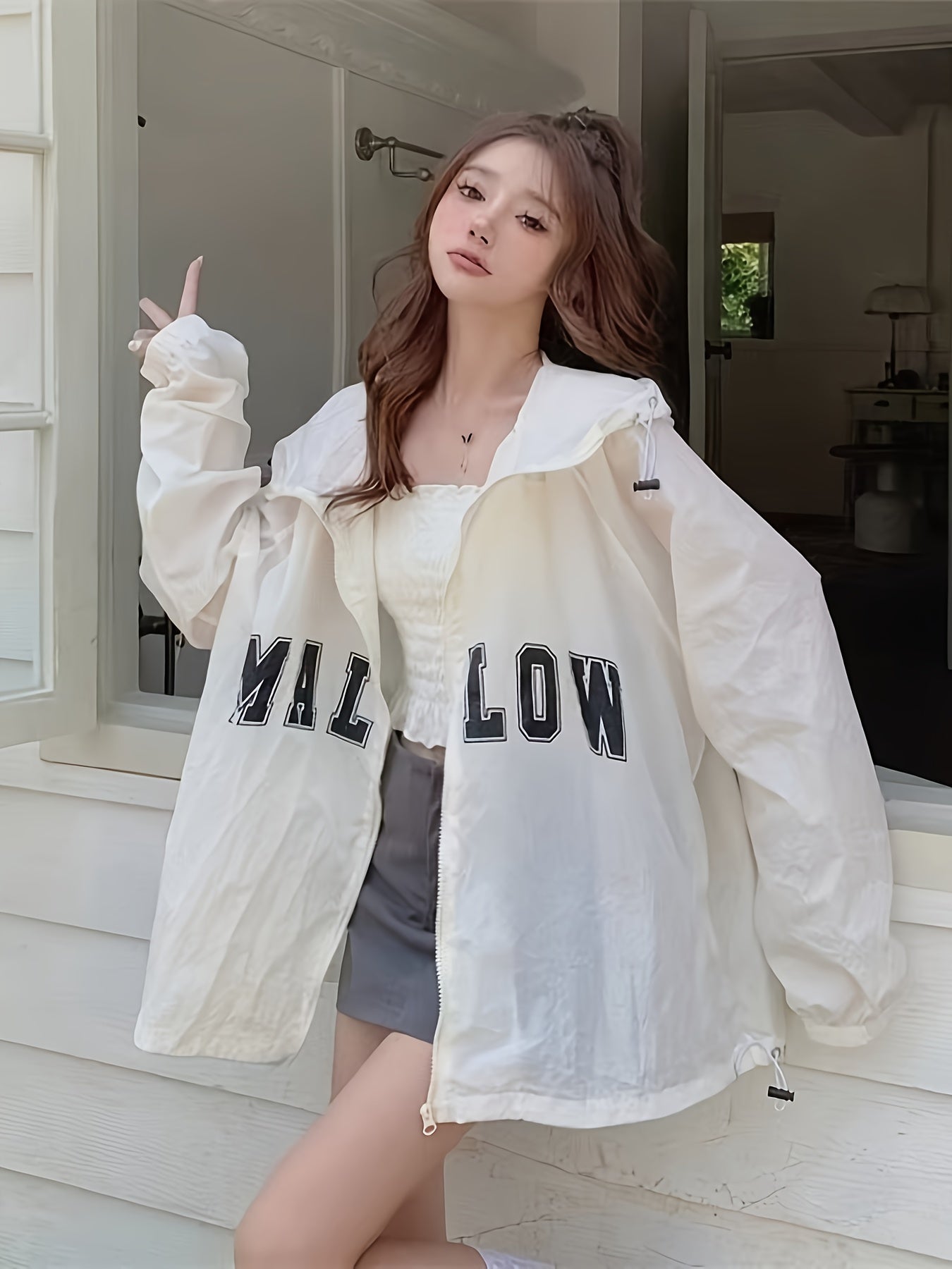 Hooded Sunscreen Jacket for Women's New Year, Versatile, Loose, Lazy, Summer, Resistant, Thin, Breathable Jacket