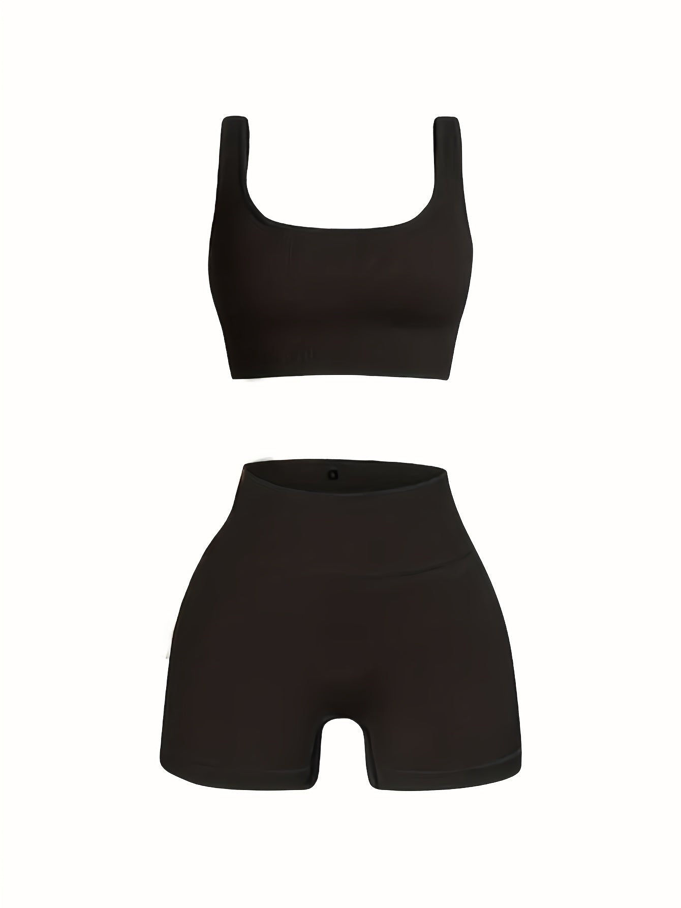 Solid Color Two-Piece Outdoor Women's Sports Shorts and Sleeveless Top High Elastic Fitness Shaping