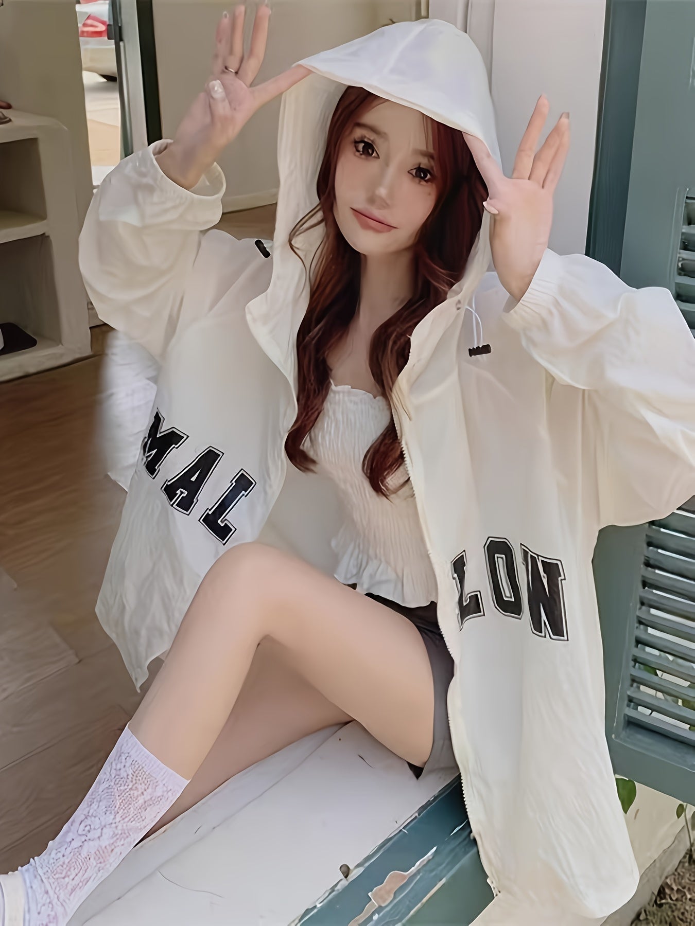 Hooded Sunscreen Jacket for Women's New Year, Versatile, Loose, Lazy, Summer, Resistant, Thin, Breathable Jacket