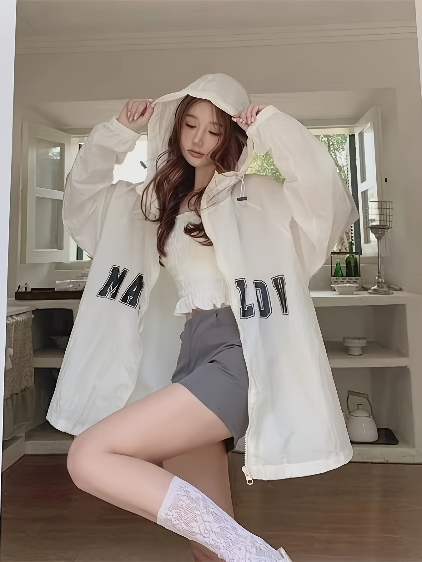Hooded Sunscreen Jacket for Women's New Year, Versatile, Loose, Lazy, Summer, Resistant, Thin, Breathable Jacket