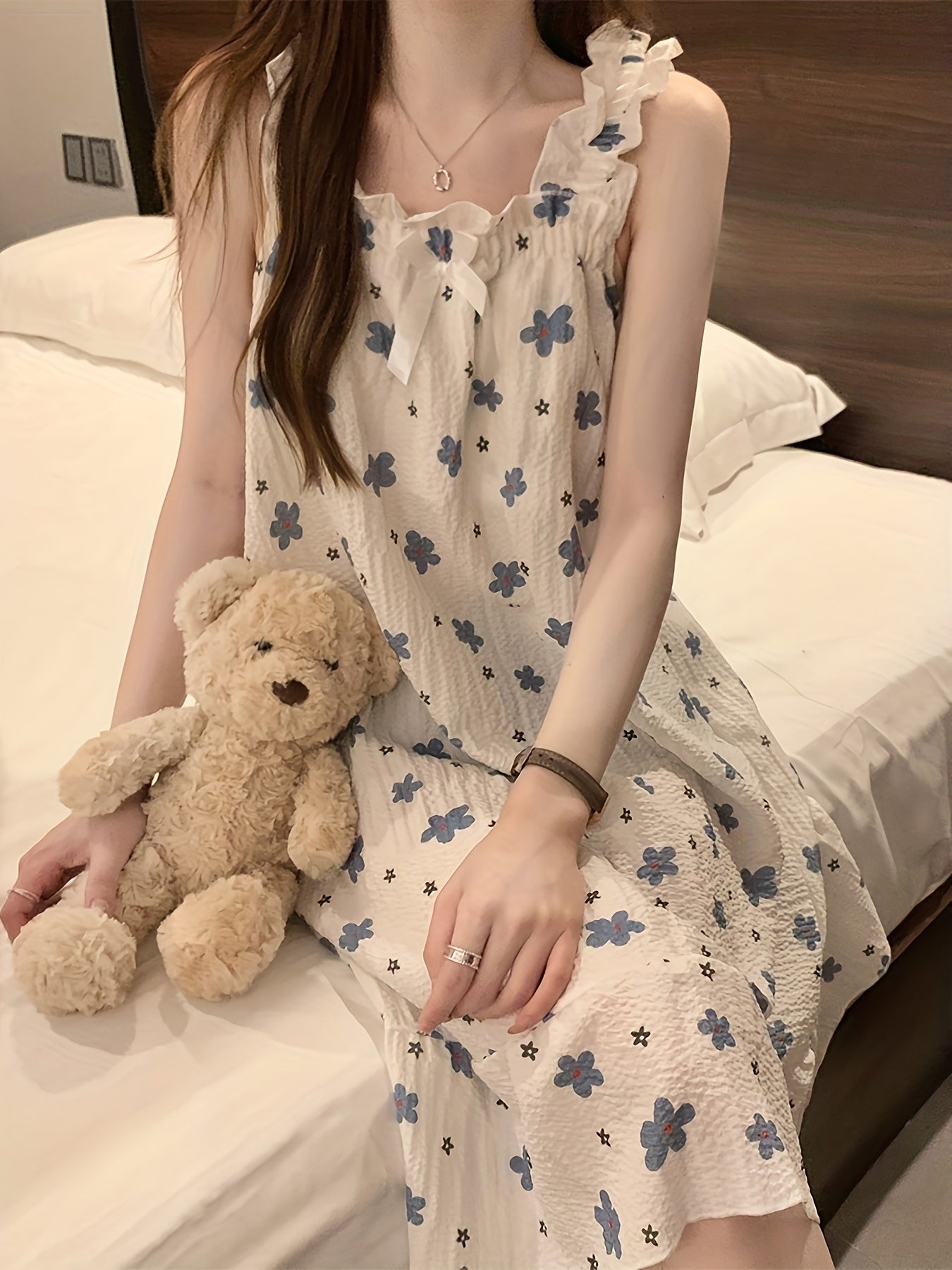 Lucky SelectionSummer Thin Sleeveless Nightgown for Women, Popular Homewear