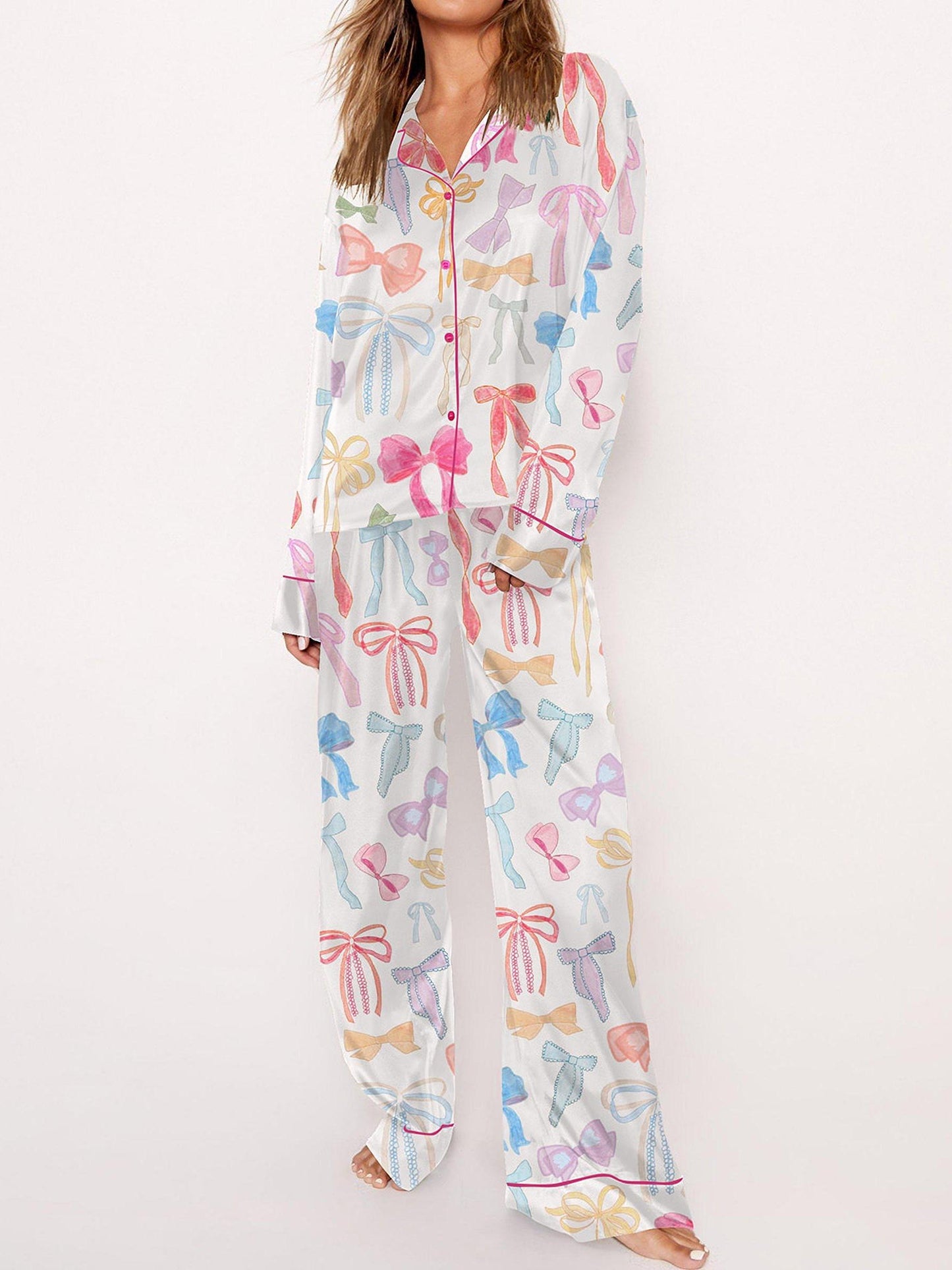 Fashions Watercolor Bows Pajama Set