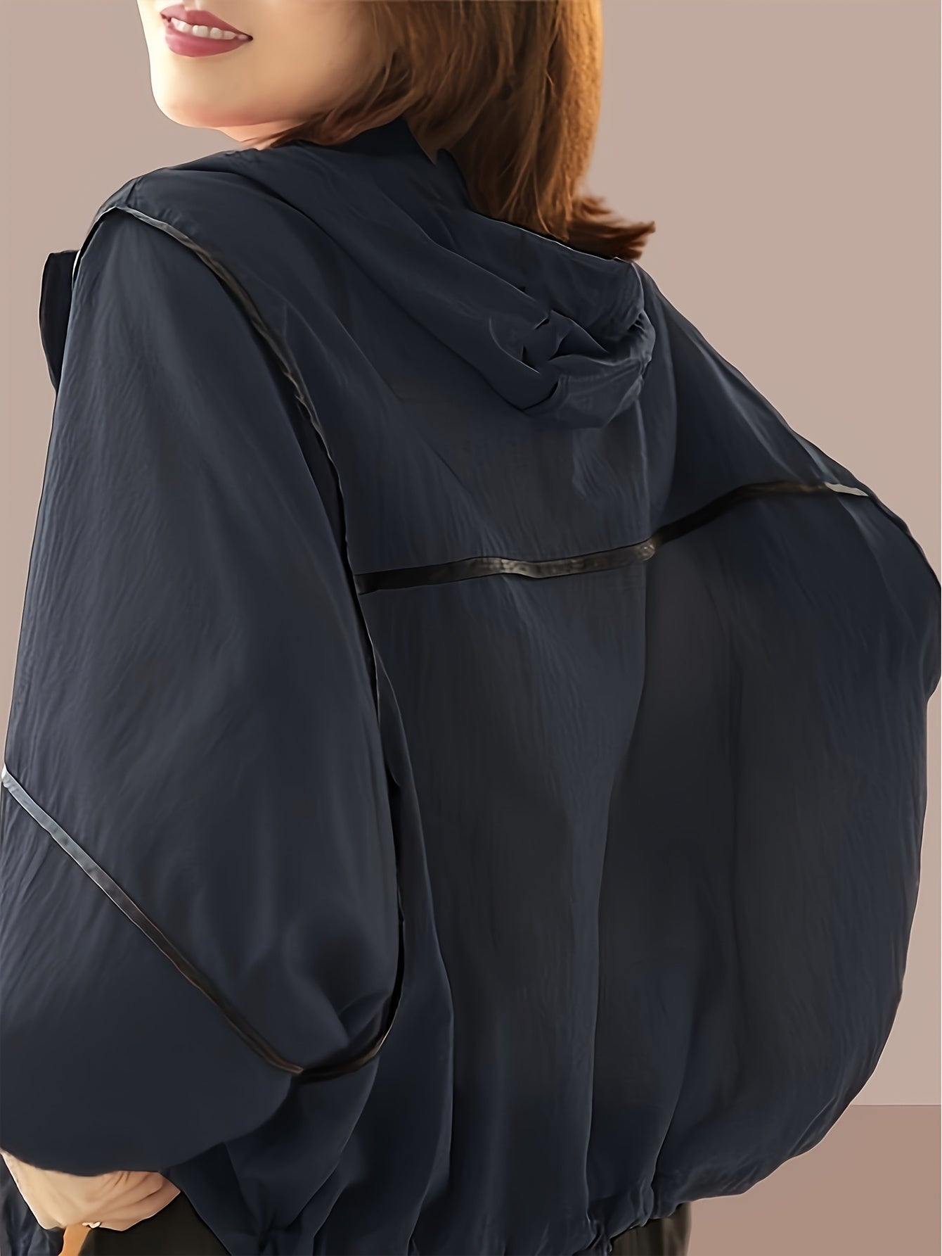 Women's Bohemian Lightweight Sun-Protective Beach Cover-Up - Sheer Breathable Hooded Long Sleeve Shirt with Pockets, Loose Fit Outdoor Casual Top for Poolside & Seaside Outings, Clothing, Nonelastic Fabric