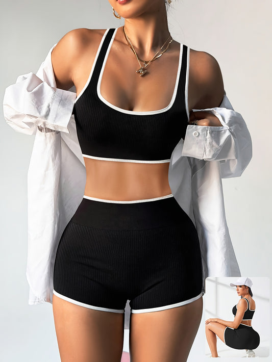 1pc- Women's Halter Neck Solid Color s Set, The Fabric Is Lightweight, Breathable, Comfortable, Soft And Washable, Suitable for Daily Exercises, Outdoor, Cycling, Mountaineering, Exercises