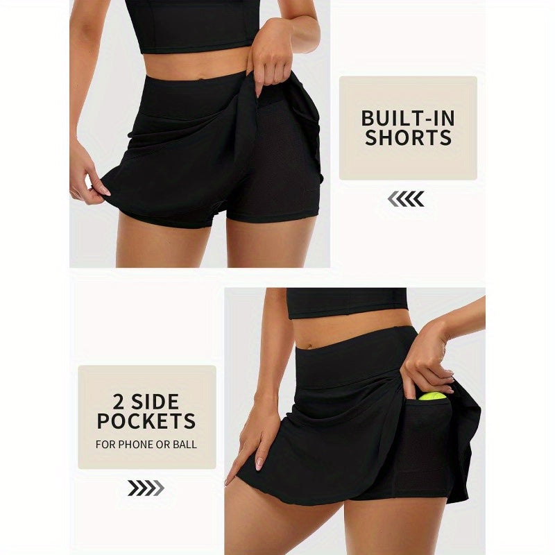 Women'S Tennis Dress with Built-In Shorts & Side Pockets - Quick-Dry Athletic Outfit, Non-Slip Back, Workout to Match Play, Tennis Dress, Sports Activewear, Sporty Racerback, Durable Sportswear, Workout Clothing, Sporty Design, Breathable Fabric, Women