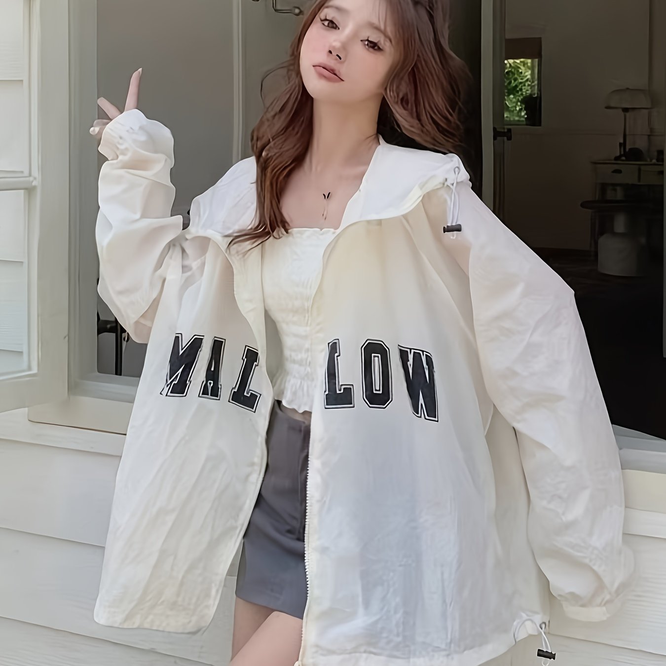 Hooded Sunscreen Jacket for Women's New Year, Versatile, Loose, Lazy, Summer, Resistant, Thin, Breathable Jacket
