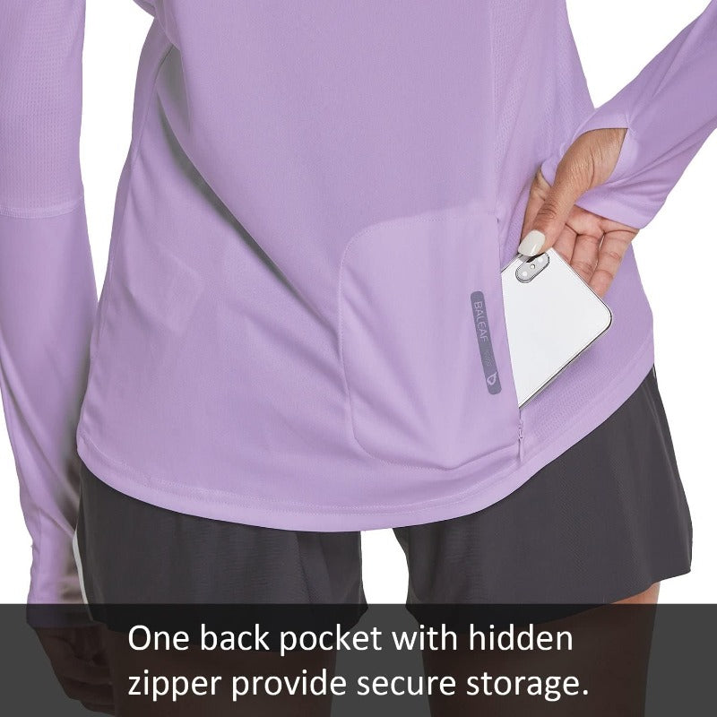 baleaf Women's Long Sleeve Rash Guard with Face Cover UPF 50+ Swim Shirts Sun Hoddie Lightweight Quick Dry Hiking Tops