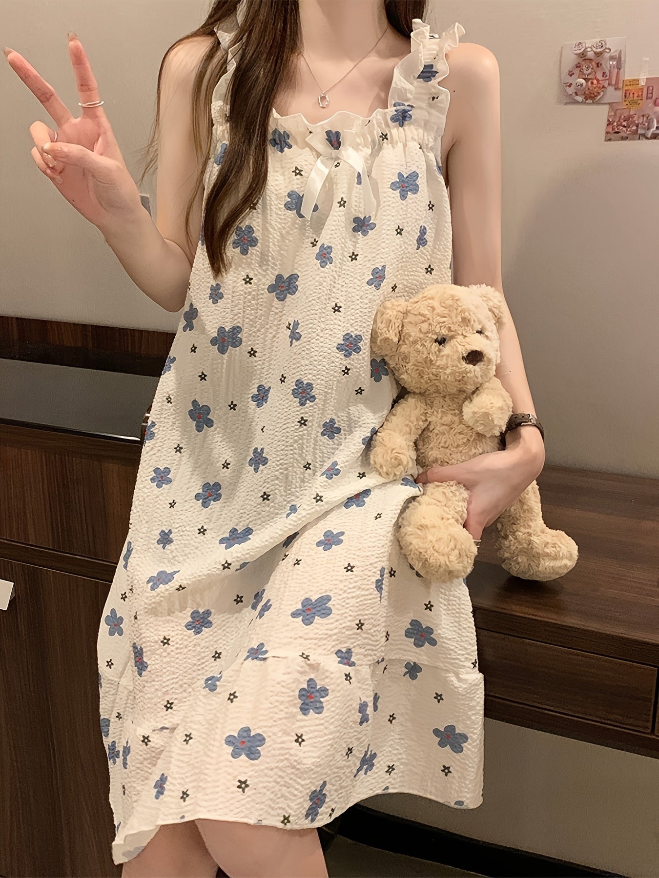 Lucky SelectionSummer Thin Sleeveless Nightgown for Women, Popular Homewear