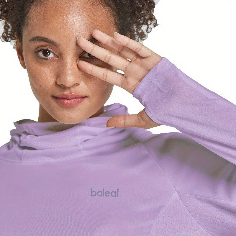 baleaf Women's Long Sleeve Rash Guard with Face Cover UPF 50+ Swim Shirts Sun Hoddie Lightweight Quick Dry Hiking Tops