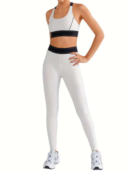 Workout Sets for Women 2pcs Adjustable Straps Sports Bra Seamless Leggings Gym Sets Yoga Outfits