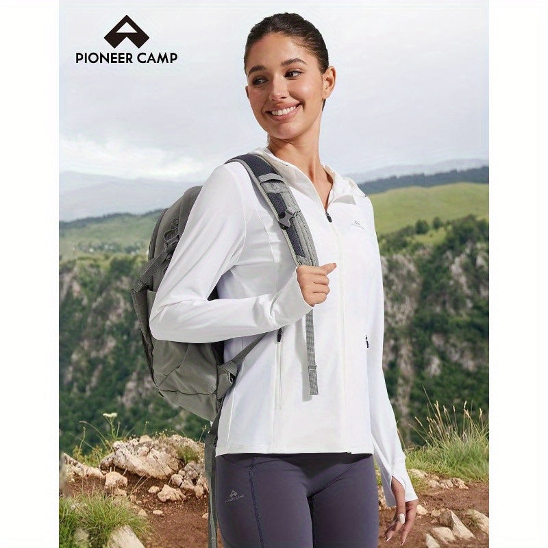 Pioneer Camp Women'S UPF 50+ UV Sun Protection Jacket Hooded SPF Cooling Sun Shirt Lightweight Hiking Fishing Summer Clothing