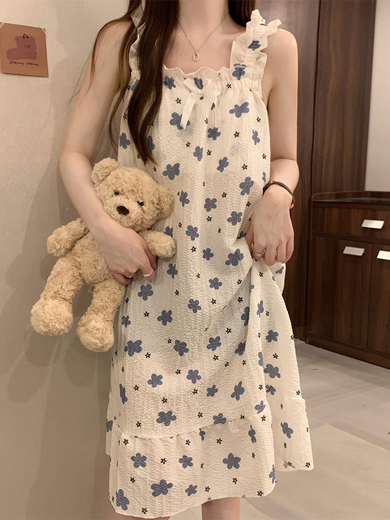 Lucky SelectionSummer Thin Sleeveless Nightgown for Women, Popular Homewear
