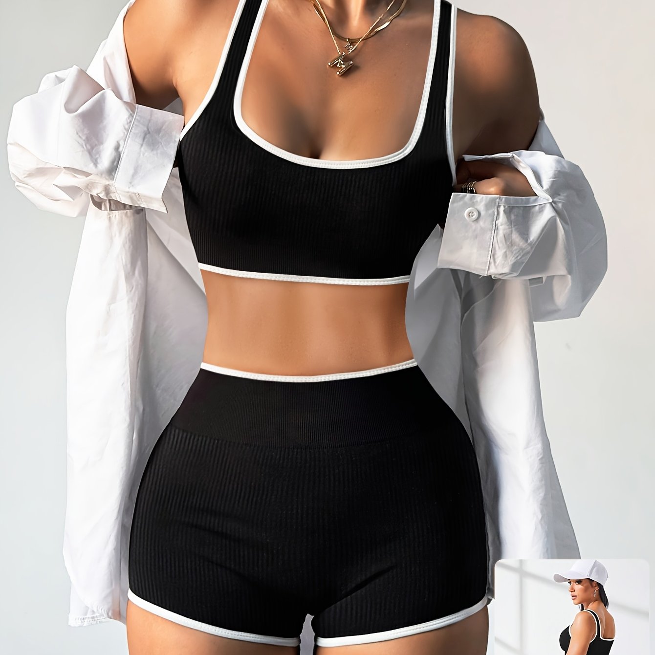 1pc- Women's Halter Neck Solid Color s Set, The Fabric Is Lightweight, Breathable, Comfortable, Soft And Washable, Suitable for Daily Exercises, Outdoor, Cycling, Mountaineering, Exercises