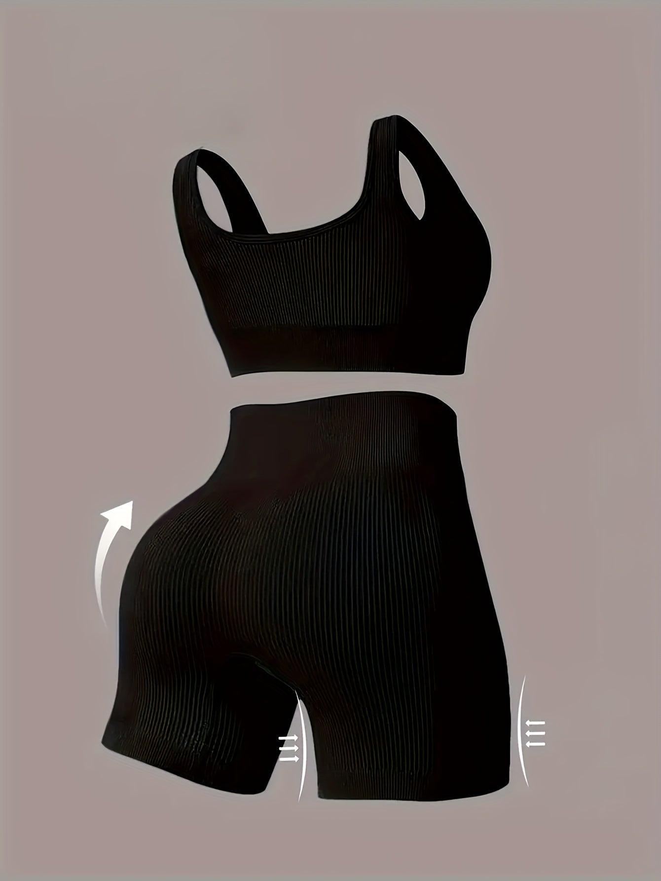 Solid Color Two-Piece Outdoor Women's Sports Shorts and Sleeveless Top High Elastic Fitness Shaping