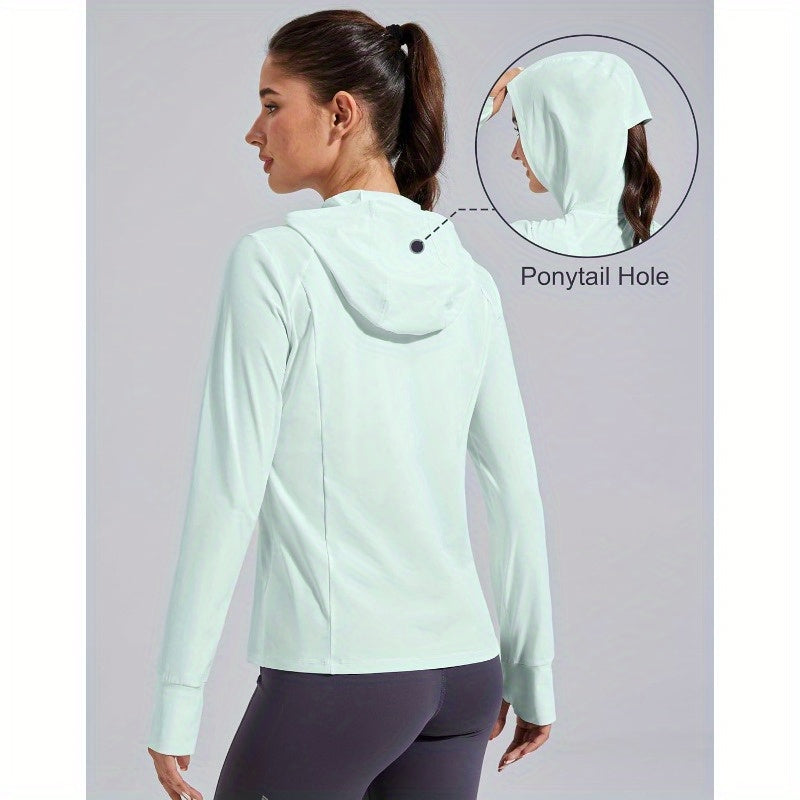 Pioneer Camp Women'S UPF 50+ UV Sun Protection Jacket Hooded SPF Cooling Sun Shirt Lightweight Hiking Fishing Summer Clothing