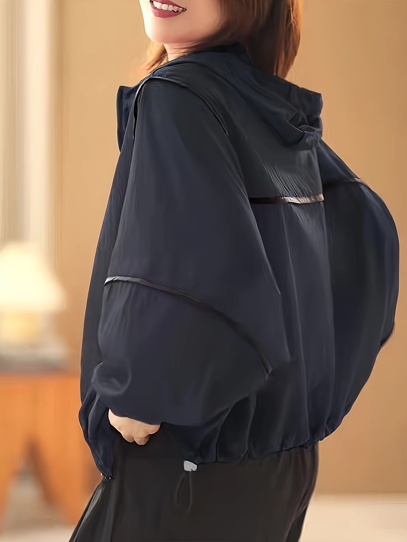 Women's Bohemian Lightweight Sun-Protective Beach Cover-Up - Sheer Breathable Hooded Long Sleeve Shirt with Pockets, Loose Fit Outdoor Casual Top for Poolside & Seaside Outings, Clothing, Nonelastic Fabric